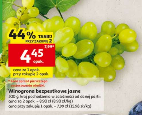 Winogrona bezpestkowe jasne