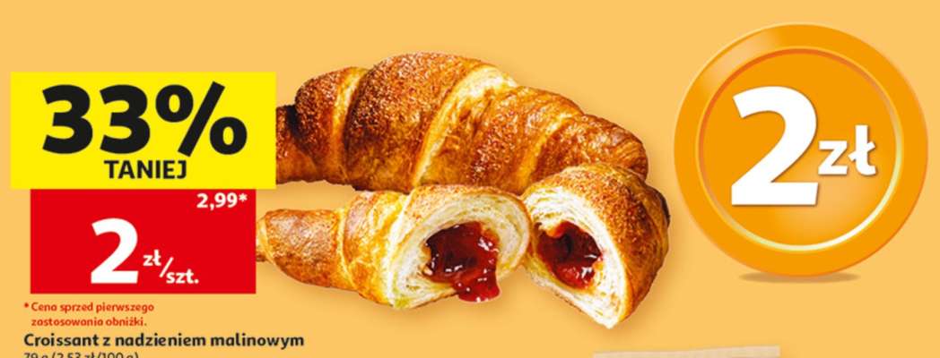 Croissant z nadzieniem malinowym