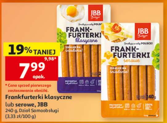 Frankfurterki klasyczne lub serowe, JBB