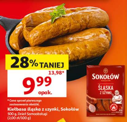 Kiełbasa śląska z szynki Sokołów