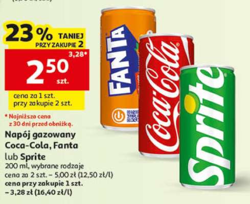 Napój gazowany Coca-Cola, Fanta lub Sprite