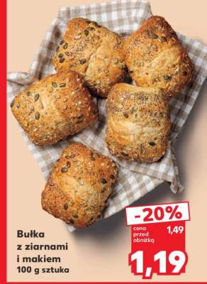 Bułka z ziarnami i makiem 100 g sztuka