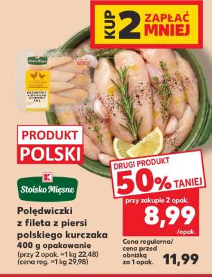 Polędwiczki z fileta z piersi polskiego kurczaka 400 g opakowanie