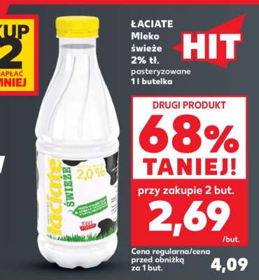 ŁACIATE Mleko świeże 2% tł. pasteryzowane 1l butelka