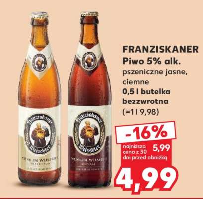 FRANZISKANER Piwo 5% alk.