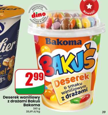 Deserek waniliowy z drażami Bakuś Bakoma