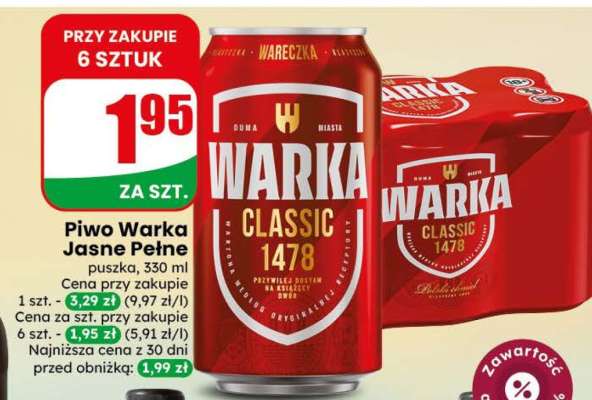 Piwo Warka Jasne Pełne