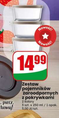 Zestaw pojemników żaroodpornych z pokrywkami