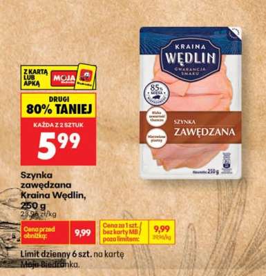 Szynka zawędzana Kraina Wędlin 250 g