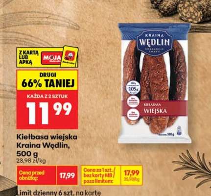 Kiełbasa wiejska Kraina Wędlin, 500 g