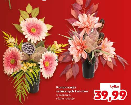 Kompozycja sztucznych kwiatów