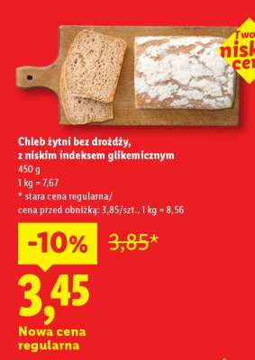 Chleb żytni bez drożdży z niskim indeksem glikemicznym