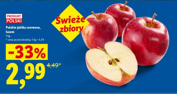 Polskie jabłka czerwone, luzem
