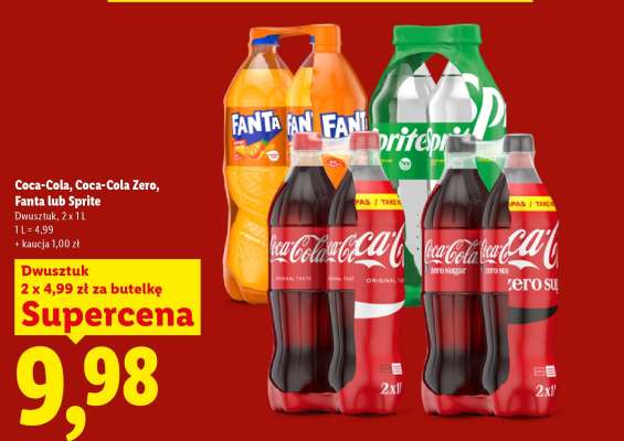 Coca-Cola, Coca-Cola Zero, Fanta lub Sprite*