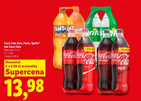 Coca-Cola Zero, Fanta, Sprite lub Coca-Cola