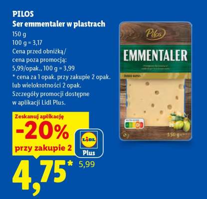 PILOS Ser emmentaler w plastrach