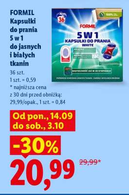 FORMIL Kapsułki do prania 5 w 1 do jasnych i białych tkanin