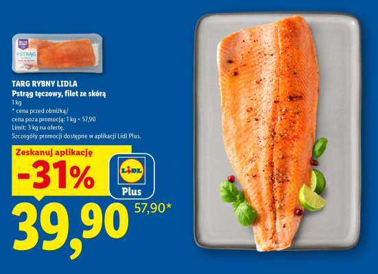 PSTRĄG TĘCZOWY FILET ZE SKÓRĄ