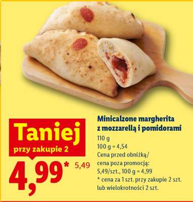 Minicalzone margherita z mozzarellą i pomidorami