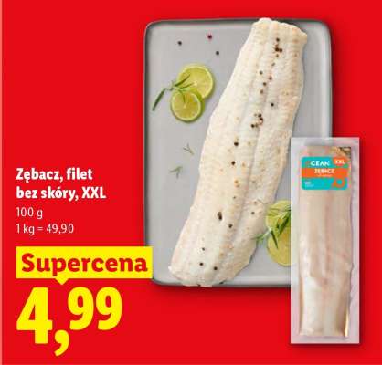 Zębacz, filet bez skóry, XXL