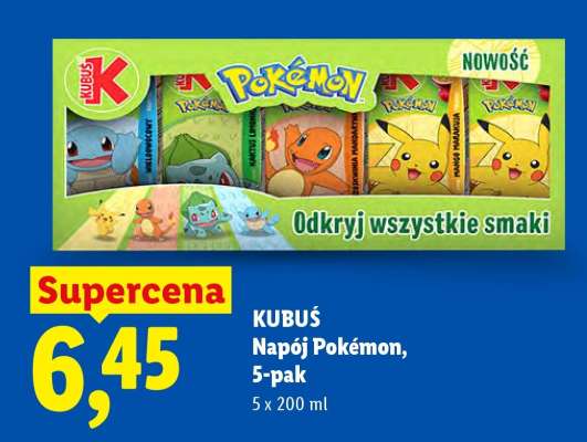 KUBUŚ Napój Pokemon, 5-pak