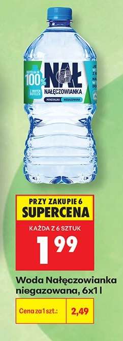 Woda Nałęczowianka niegazowana, 6x1 l