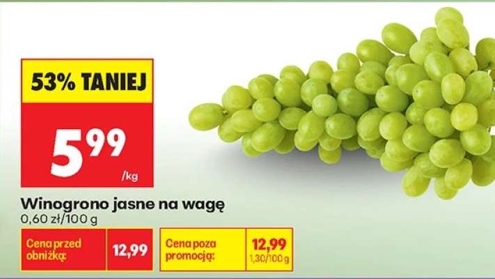 Winogrono jasne na wagę