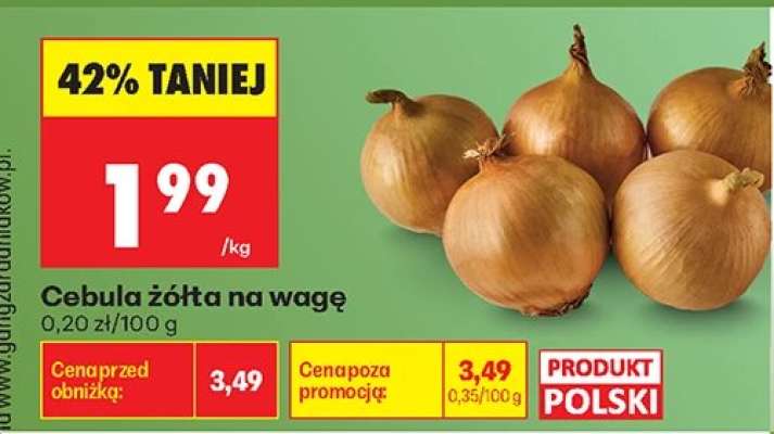 Cebula żółta na wage