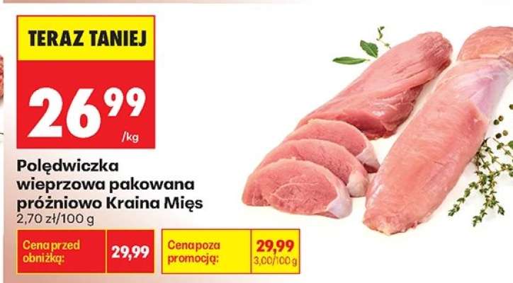 Polędwiczka wieprzowa pakowana próżniowo Kraina Mięs