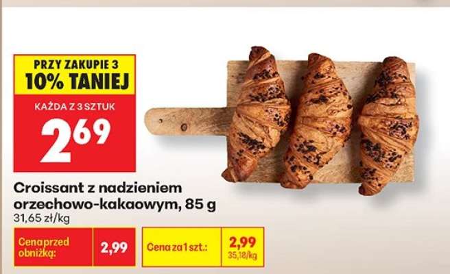 Croissant z nadzieniem orzechowo kakaowym , 85 g