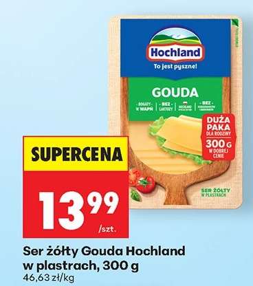Ser żółty Gouda Hochland w plastrach , 300 g