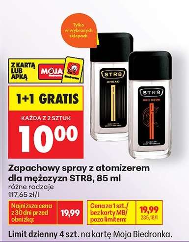 Zapachowy spray z atomizerem dla mężczyzn STR8, 85 ml