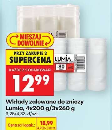 Wkłady zalewane do zniczy Lumia, 4x200 g/3x260 g