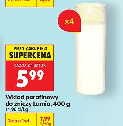 Wkład parafinowy do zniczy Lumia, 400 g