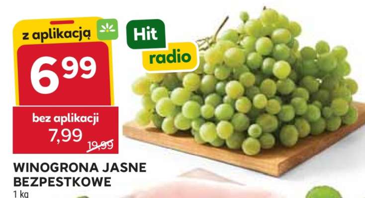 Winogrona jasne bezpestkowe