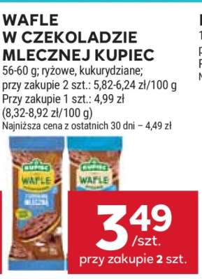 Wafle w czekoladzie mlecznej Kupiec