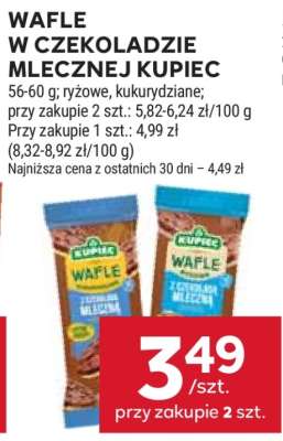 Wafle w czekoladzie mlecznej Kupiec