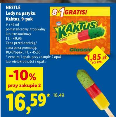 NESTLÉ Lody na patyku Kaktus, 9-pak