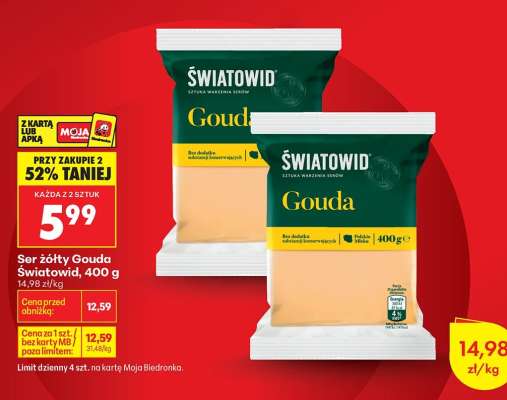 Ser żółty Gouda Światowid, 400 g