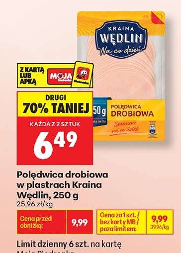 Polędwica drobiowa w plastrach Kraina Wędlin, 250 g