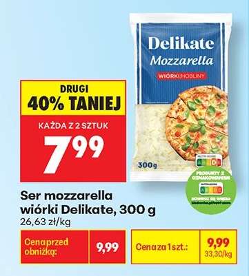 Ser mozzarella wiórki Delikate, 300 g