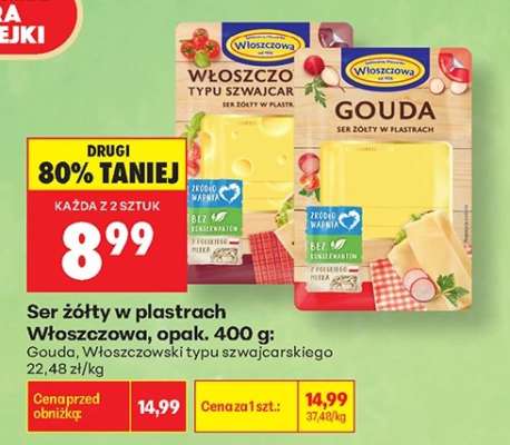 Ser żółty w plastrach Włoszczowa, opak. 400 g