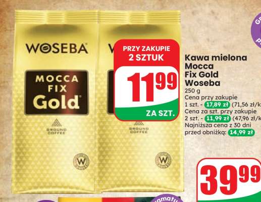 Kawa mielona Mocca Fix Gold Woseba