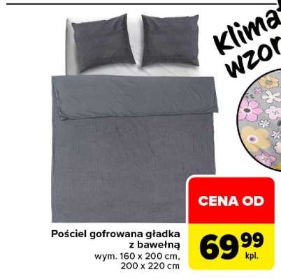 Pościel gofrowana gładka z bawełną