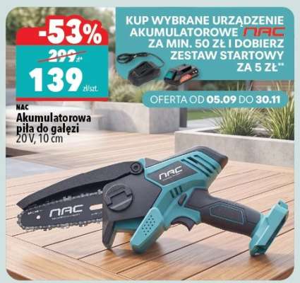 NAC Akumulatorowa piła do gałęzi 20 V, 10 cm