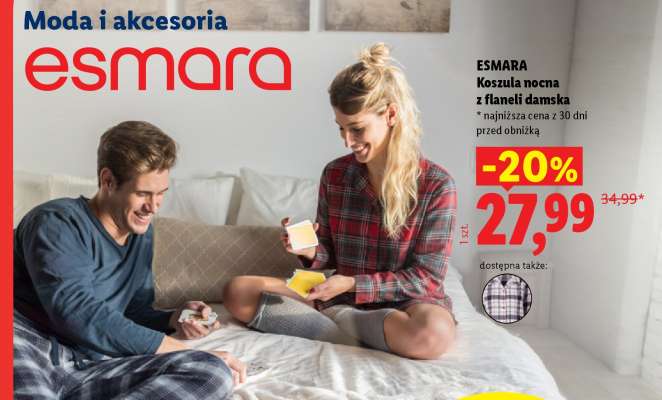 ESMARA Koszula nocna z flaneli damska