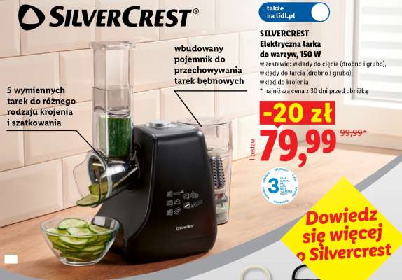SILVERCREST Elektryczna tarka do warzyw, 150 W