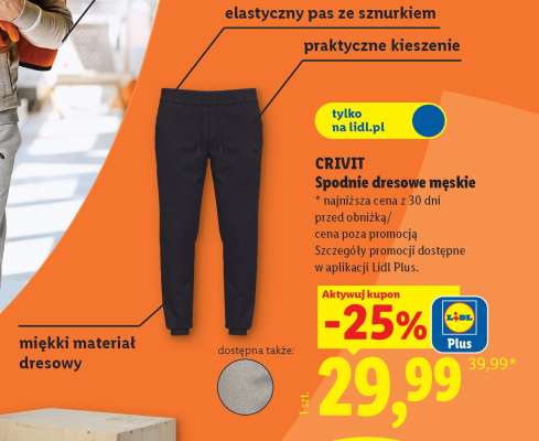 Crivit Spodnie dresowe męskie