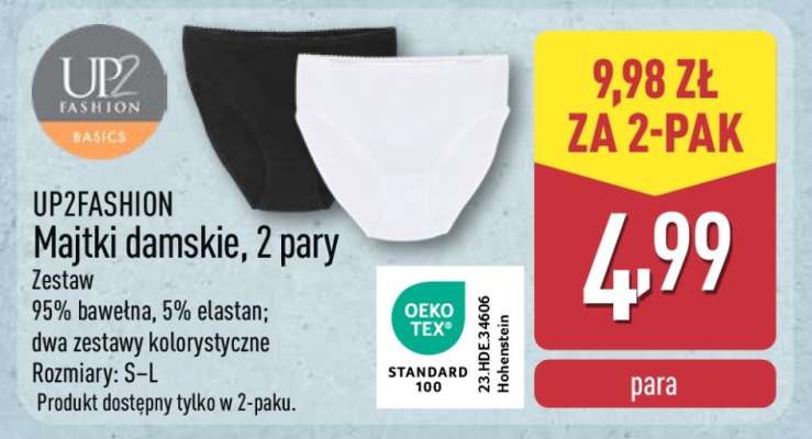 UP2FASHION Majtki damskie, 2 pary