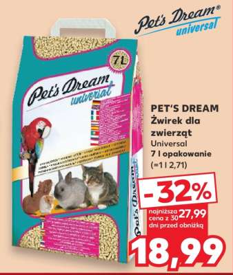 PET'S DREAM Żwirek dla zwierząt Universal 7 l opakowanie (=1 l 2,71)